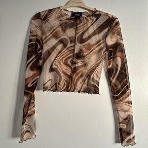 Mesh cropped long sleeve